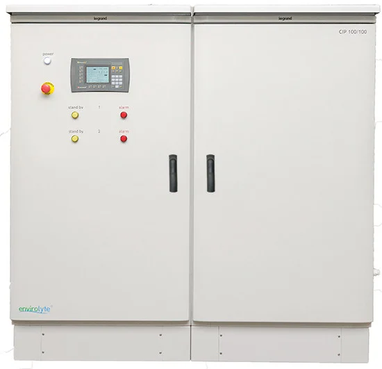 Envirolyte CIP 100/100 anolyte catholyte generator for food and beverage CIP applications