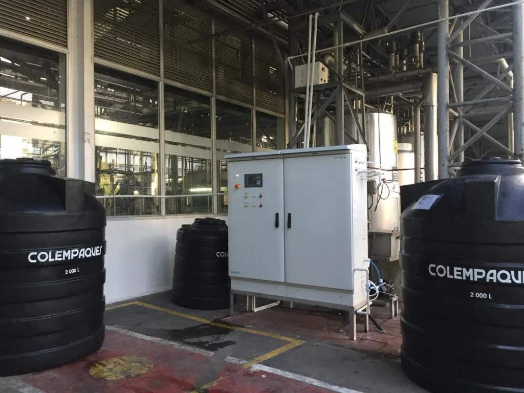 Envirolyte CIP 100/100 generator installed at a beer and beverage producer facility