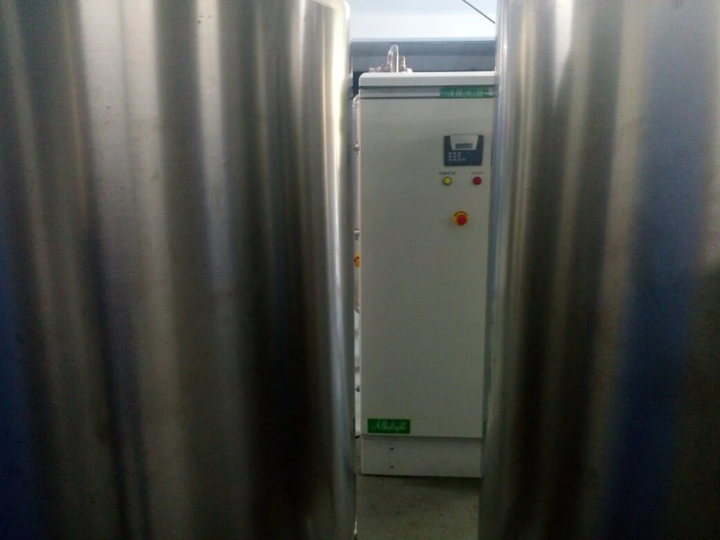 Envirolyte ECO-1500 industrial water ionizer at a bottling plant in Mauritius