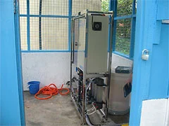 Envirolyte rural disinfection equipment installed inside a pump house