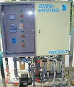 Front control panel of a historic Envirolyte rural drinking water disinfection unit