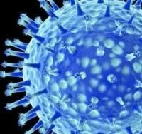 Decorative blue virus illustration