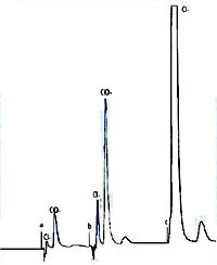 Ion chromatogram standard chlorate concentration 29.15 mg/L and 7.29 mg/L