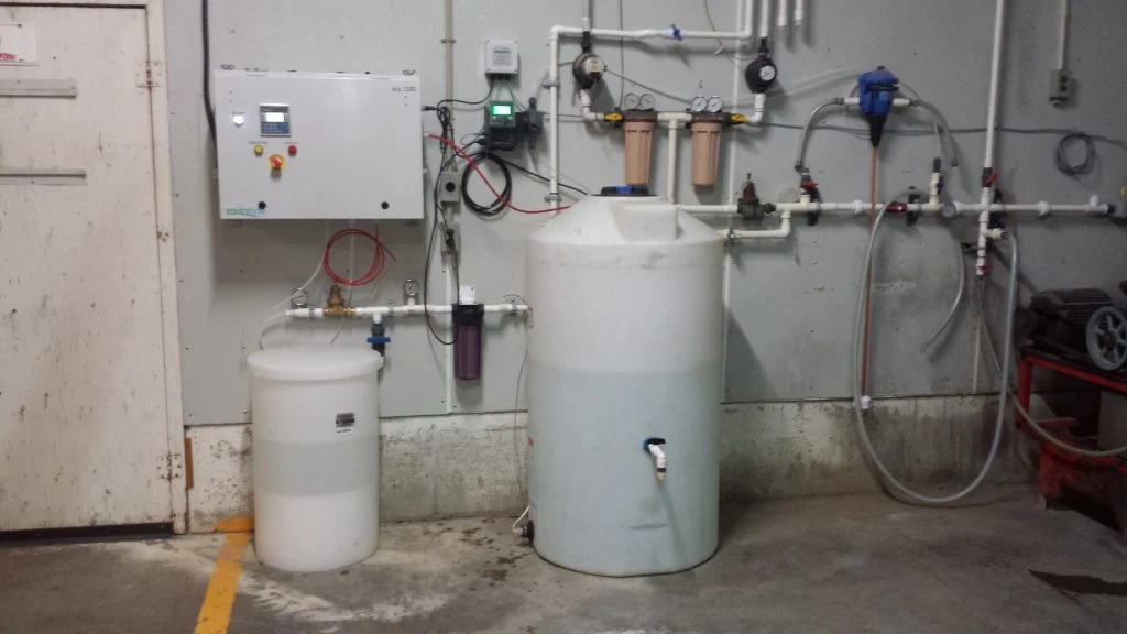 Envirolyte ELA-1200 installation at a pig farm in Canada