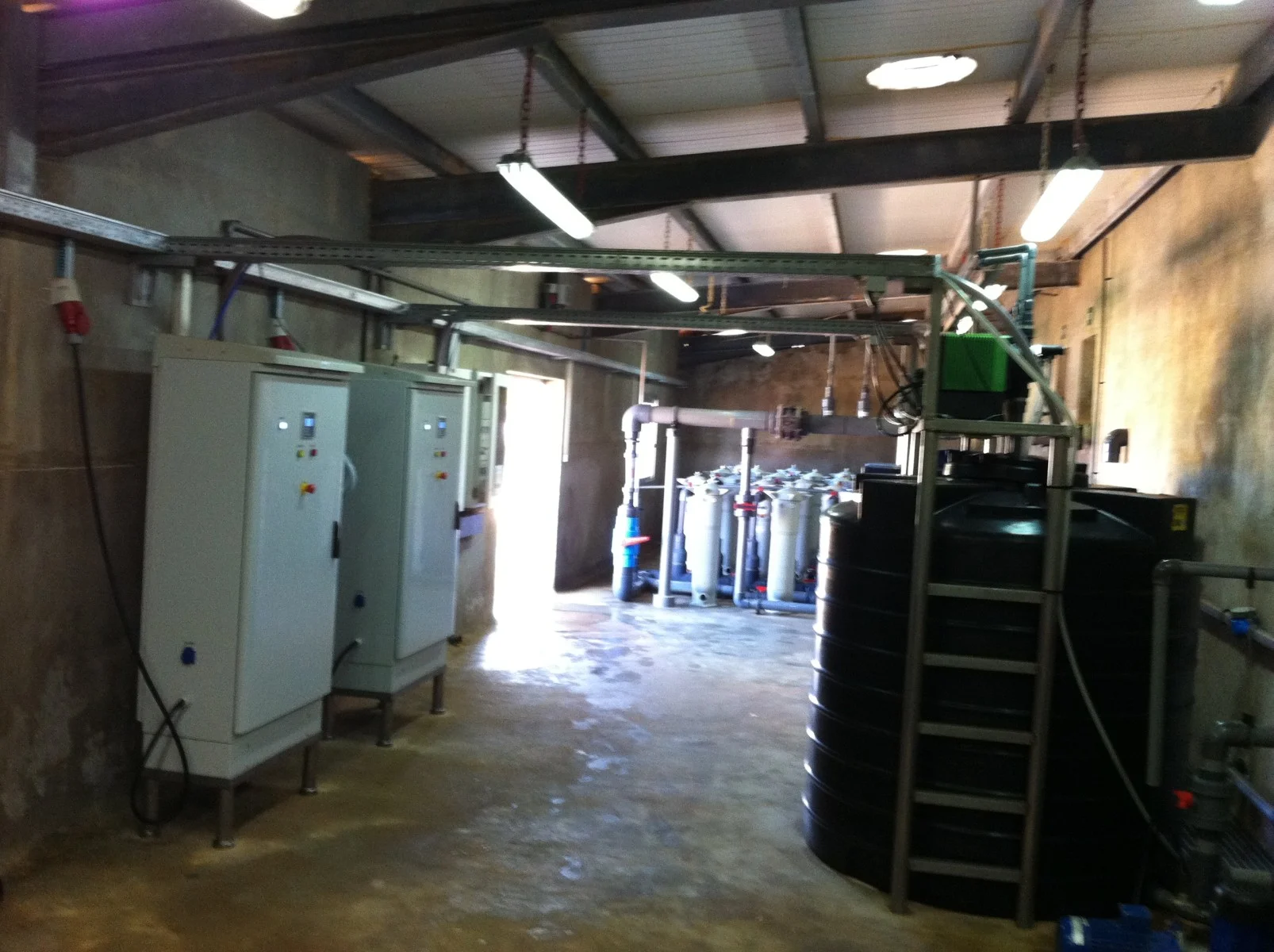 ELA-1000SW anolyte generator at a shrimp farming installation in Madagascar