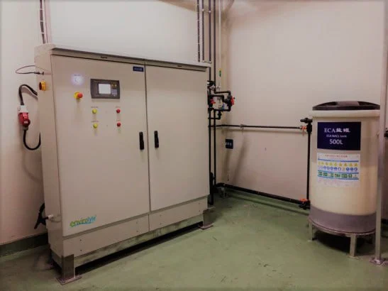 Envirolyte CIP 200/200 generator installed at a food processing facility