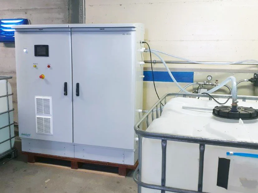 Envirolyte ELA 10000 anolyte generator installation in Switzerland