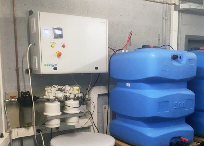 Envirolyte ELA 900 anolyte generator installation in Belgium