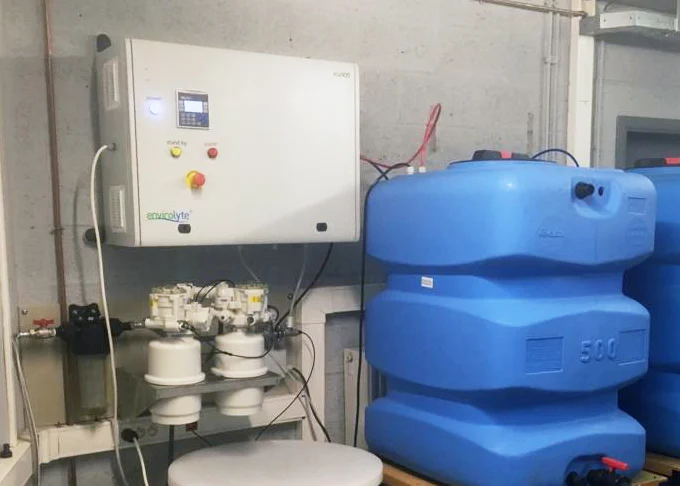Envirolyte ELA 900 anolyte generator installation in Belgium